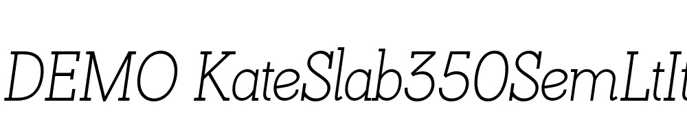 FSP DEMO KateSlab350SemLtIt Italic