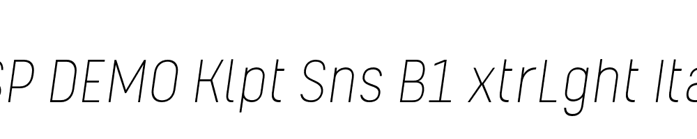 FSP DEMO Klpt Sns B1 xtrLght Italic