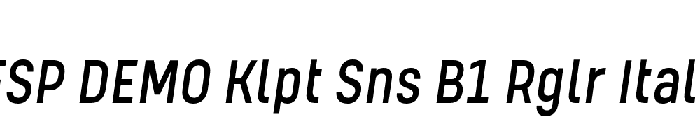 FSP DEMO Klpt Sns B1 Rglr Italic