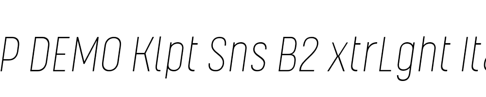 FSP DEMO Klpt Sns B2 xtrLght Italic