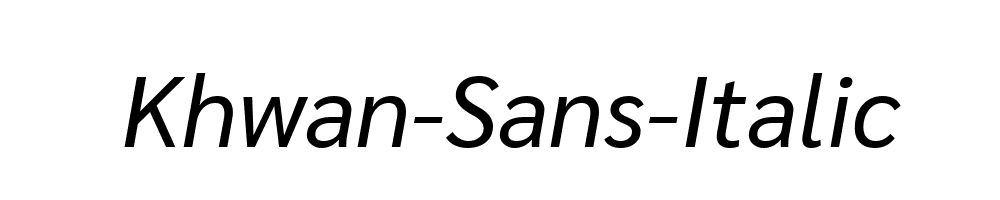 Khwan-Sans-Italic