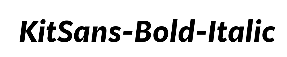 KitSans-Bold-Italic