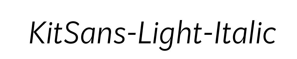 KitSans-Light-Italic