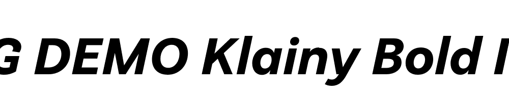  DEMO Klainy Bold Italic Regular