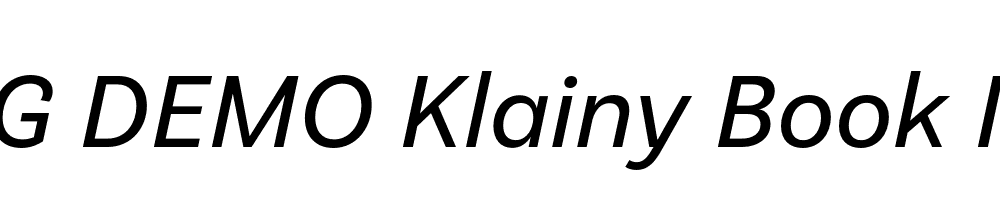  DEMO Klainy Book Italic Regular