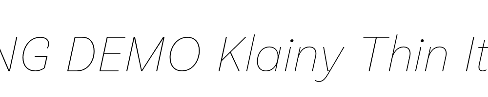  DEMO Klainy Thin Italic Regular