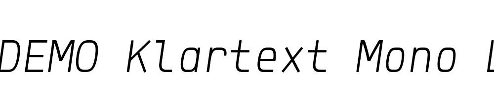  DEMO Klartext Mono Light Italic