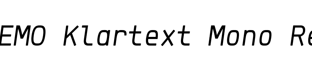  DEMO Klartext Mono Regular Italic