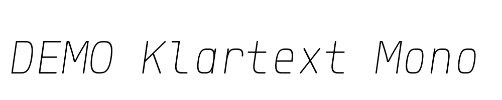  DEMO Klartext Mono Thin Italic