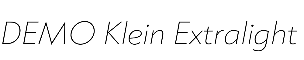 FSP DEMO Klein Extralight Italic