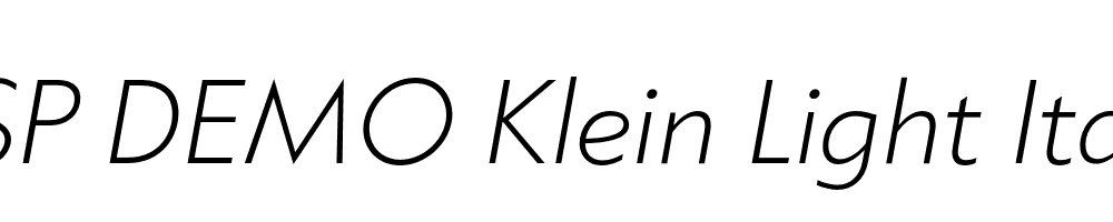 FSP DEMO Klein Light Italic