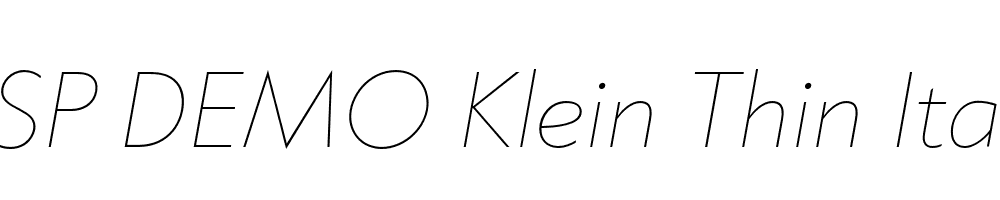 FSP DEMO Klein Thin Italic