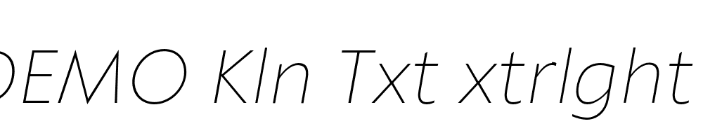 FSP DEMO Kln Txt xtrlght Italic