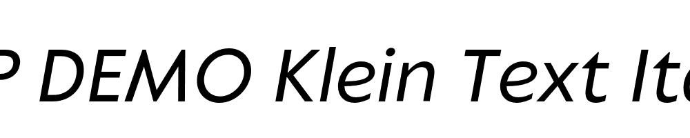 FSP DEMO Klein Text Italic