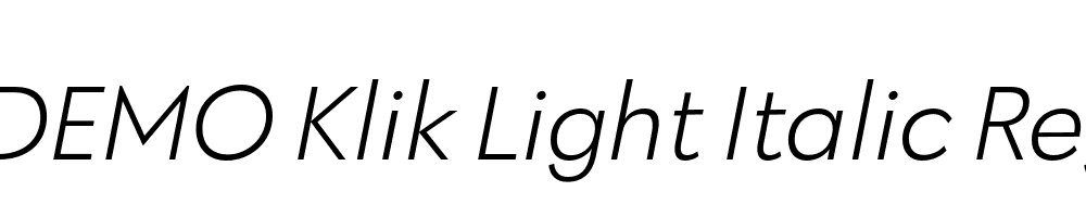 FSP DEMO Klik Light Italic Regular