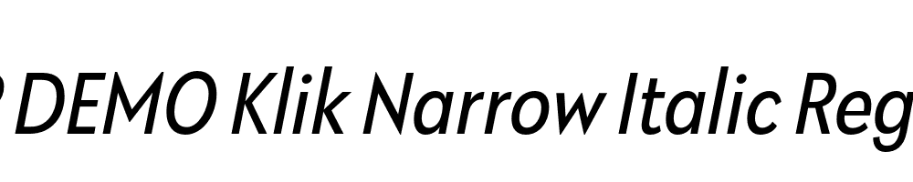 FSP DEMO Klik Narrow Italic Regular