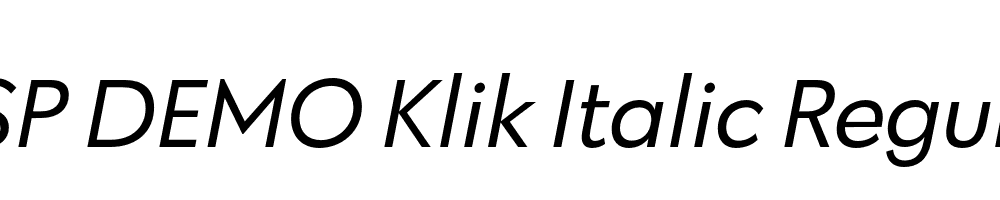 FSP DEMO Klik Italic Regular