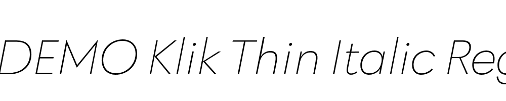 FSP DEMO Klik Thin Italic Regular