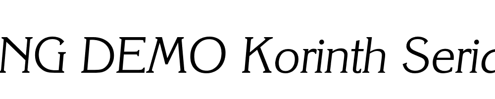  DEMO Korinth Serial Light Italic