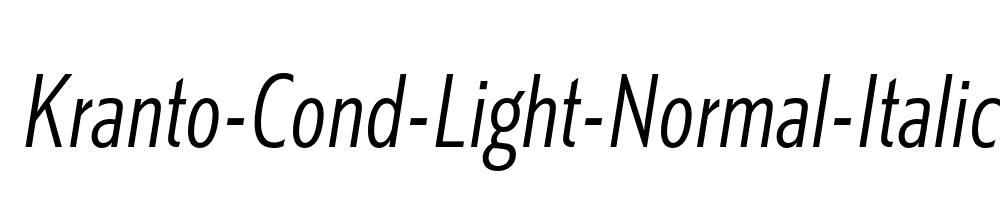 Kranto-Cond-Light-Normal-Italic