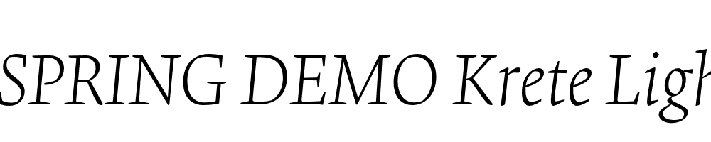  DEMO Krete Light Italic