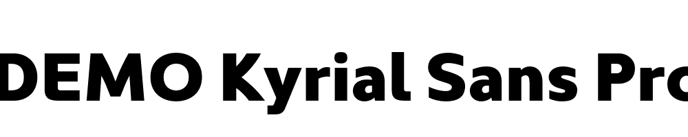  DEMO Kyrial Sans Pro Black Regular