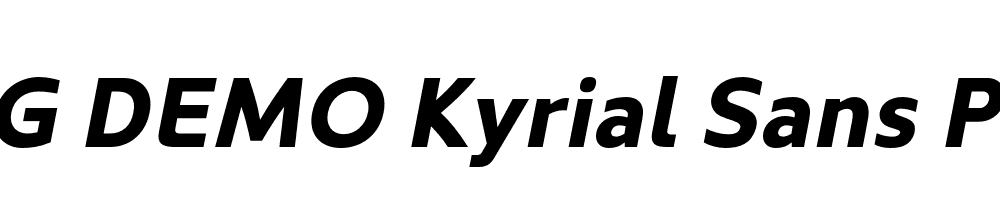  DEMO Kyrial Sans Pro Bold Italic