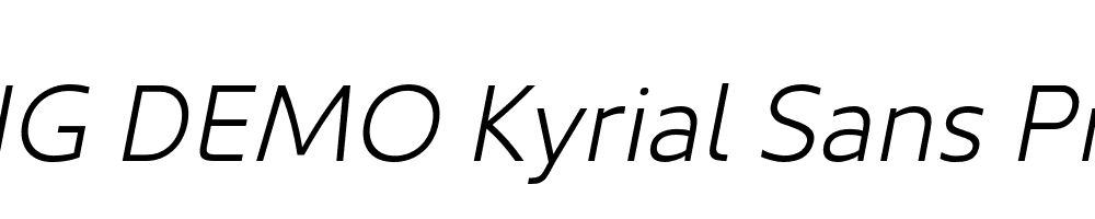  DEMO Kyrial Sans Pro Light Italic