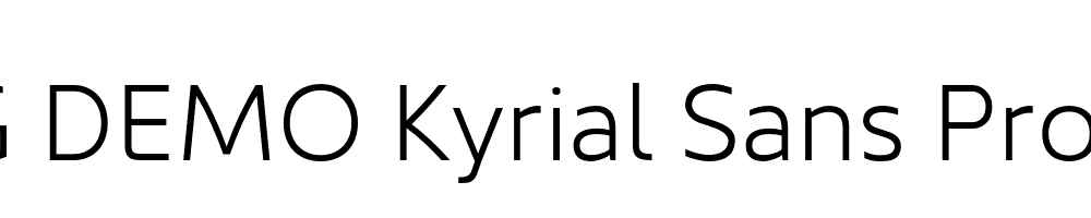  DEMO Kyrial Sans Pro Light Regular