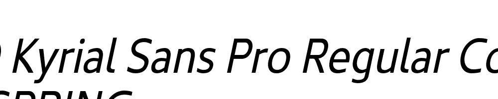  DEMO Kyrial Sans Pro Regular Cond Italic