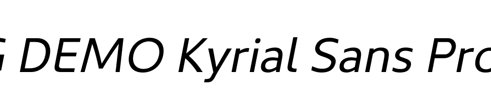  DEMO Kyrial Sans Pro Regular Italic