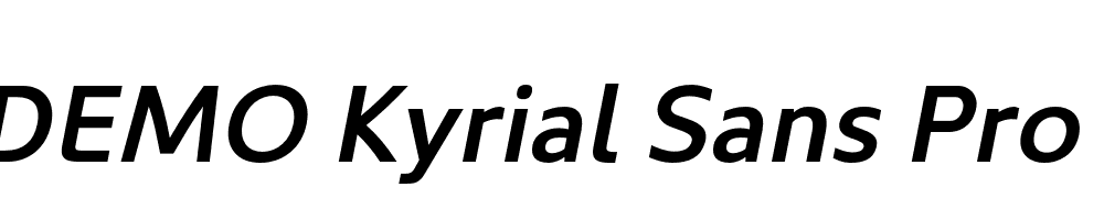  DEMO Kyrial Sans Pro SemiBold Italic