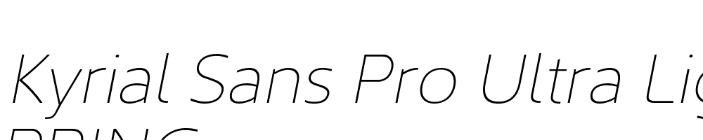  DEMO Kyrial Sans Pro Ultra Light Italic