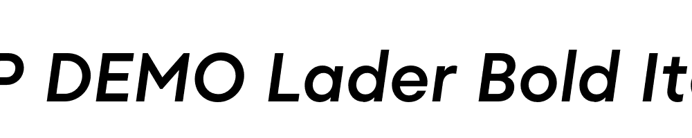 FSP DEMO Lader Bold Italic