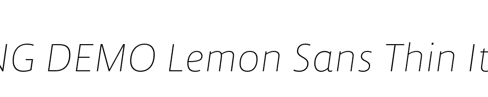  DEMO Lemon Sans Thin Italic Regular