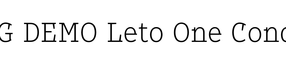  DEMO Leto One Condensed Light