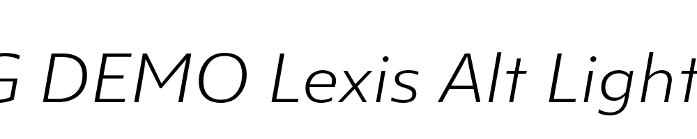  DEMO Lexis Alt Light Italic Regular