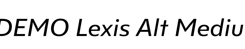  DEMO Lexis Alt Medium Italic Regular