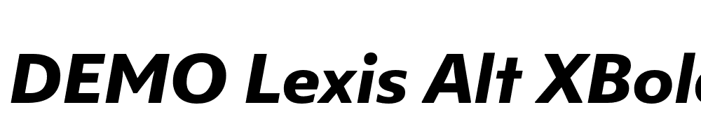  DEMO Lexis Alt XBold Italic Regular