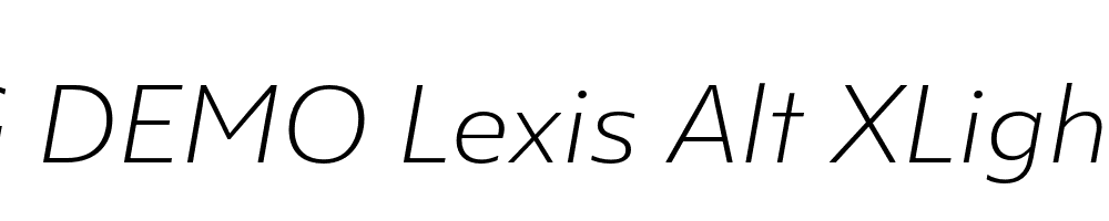  DEMO Lexis Alt XLight Italic Regular