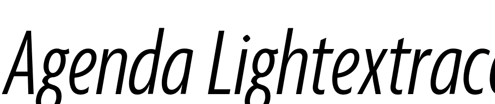 Agenda-LightExtraCondItalic font family download free