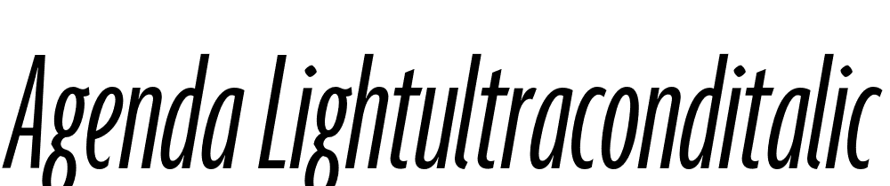 Agenda-LightUltraCondItalic font family download free