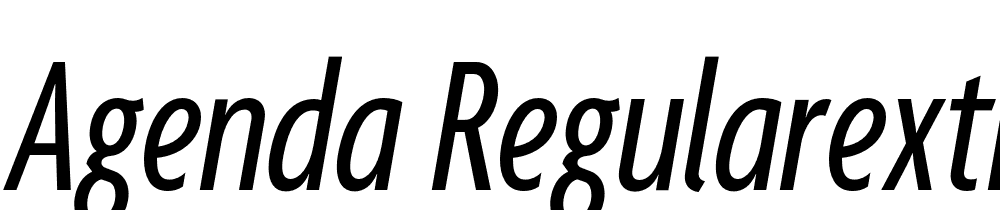 Agenda-RegularExtraCondItalic font family download free