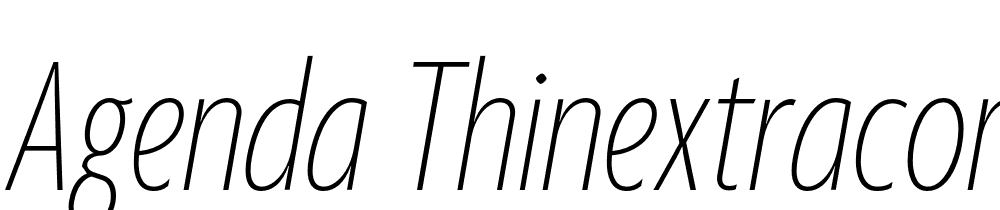 Agenda-ThinExtraCondItalic font family download free