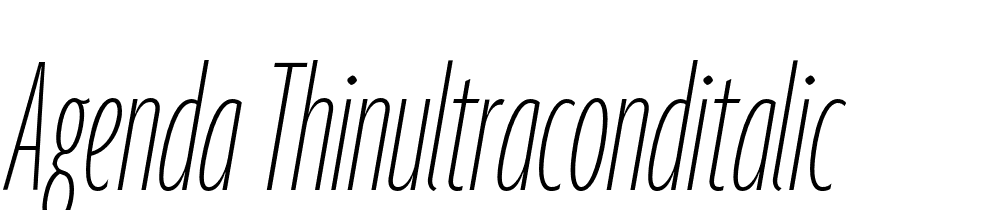 Agenda-ThinUltraCondItalic font family download free