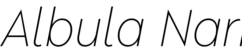 Albula-Narrow-Pro-Trial-ExtraLight-Oblique font family download free