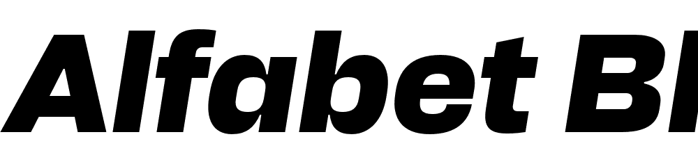 Alfabet-Black-Italic font family download free