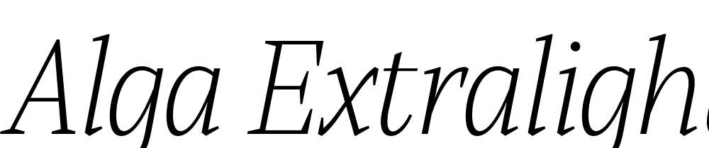 Alga-Extralight-Italic font family download free