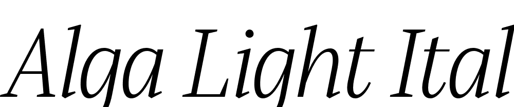 Alga-Light-Italic font family download free