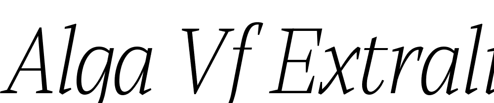 Alga-VF-Extralight-Italic font family download free